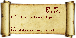 Bálinth Dorottya névjegykártya